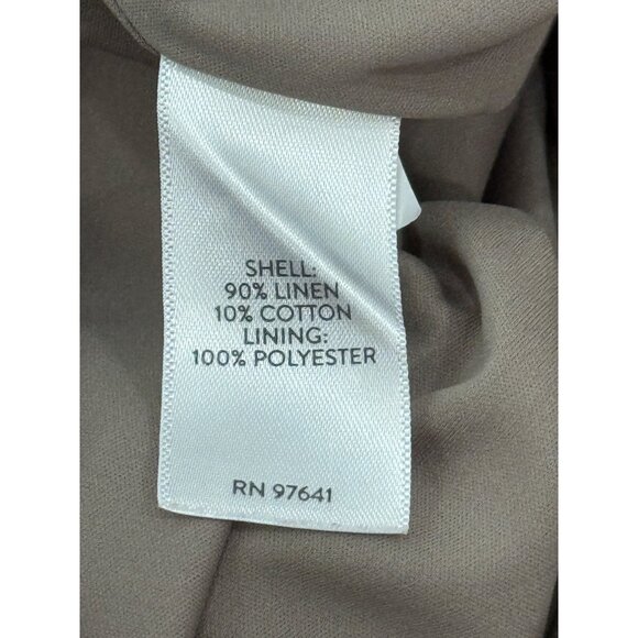 J. Jill Love Linen Skirt Faux Wrap Brown Striped Womens Size M - Picture 7 of 8